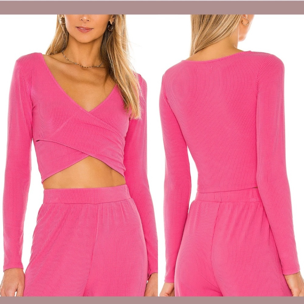 NWT L Space [ Medium ] Gia Long‎ Sleeve Crop Top in Bubblegum Pink